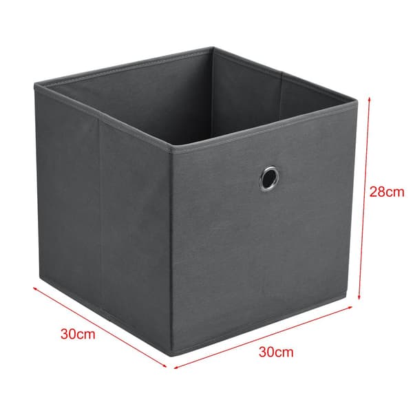 [en.casa] Hopfällbar förvaringslåda set om 10-28x30x30cm-nonwoven tyg-mörkgrå