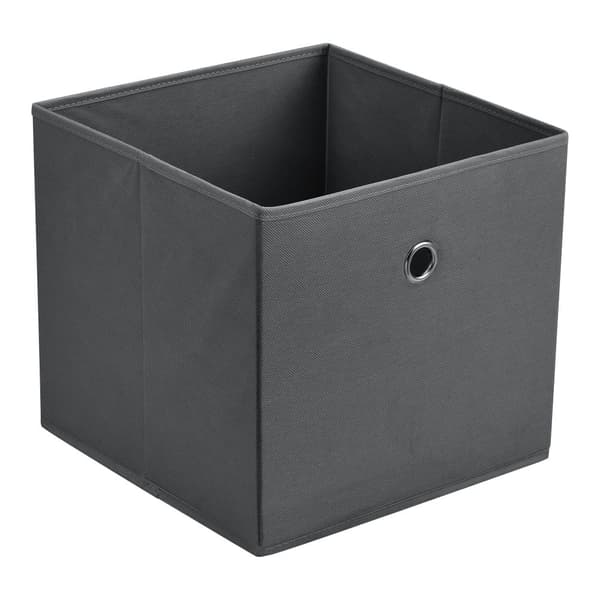 [en.casa] Hopfällbar förvaringslåda set om 10-28x30x30cm-nonwoven tyg-mörkgrå