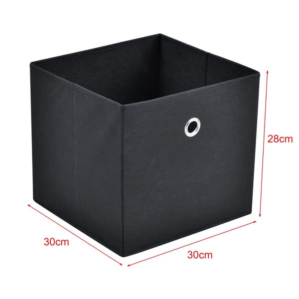 [en.casa] Hopfällbar förvaringslåda set om 10-28x30x30cm-nonwoven tyg-svart