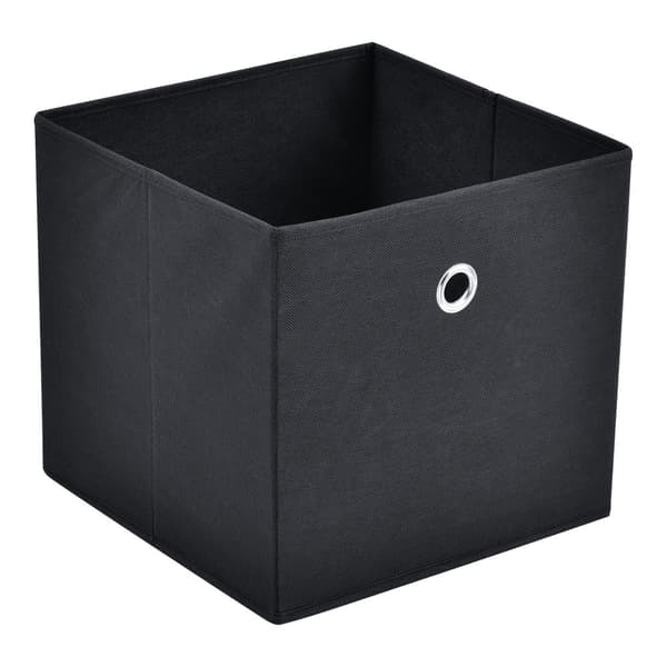 [en.casa] Hopfällbar förvaringslåda set om 10-28x30x30cm-nonwoven tyg-svart