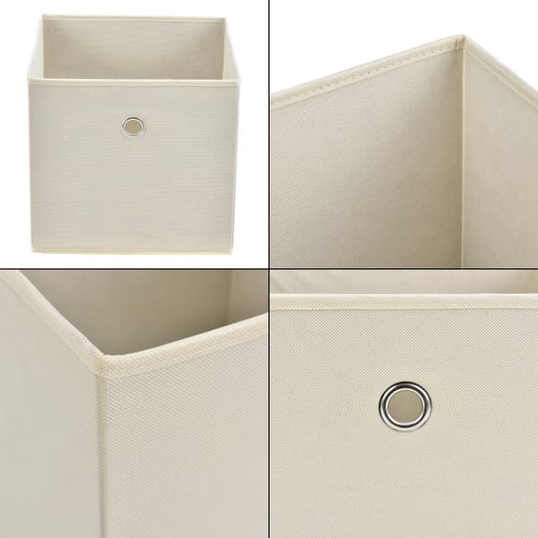 [en.casa] Hopfällbar förvaringslåda set om 10-28x30x30cm-nonwoven tyg-beige