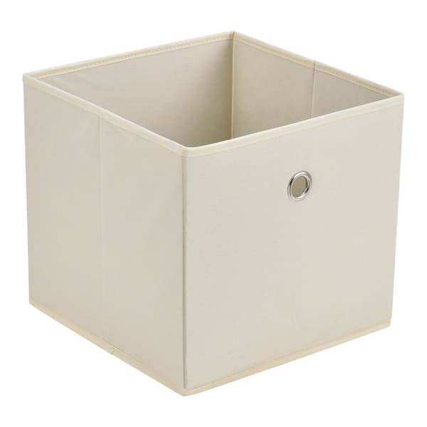 [en.casa] Hopfällbar förvaringslåda set om 10-28x30x30cm-nonwoven tyg-beige