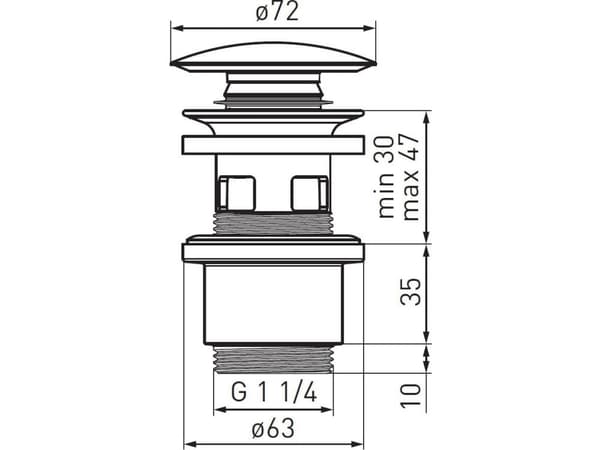 Ferro Automatic click-clack plugg 5/4" stor hvit (S288PPC)