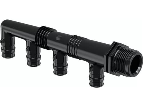 Uponor Q&E fordelerrør 4x16 - Nippeli PPSU g3/4mt 4x16 c/c45+2x35mm, kuorirengas 045338216