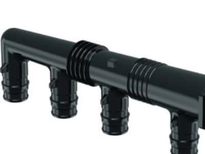 Uponor Q&amp;E fordelerrør 4x16 - Nippeli PPSU g3/4mt 4x16 c/c45+2x35mm, kuorirengas 045338216