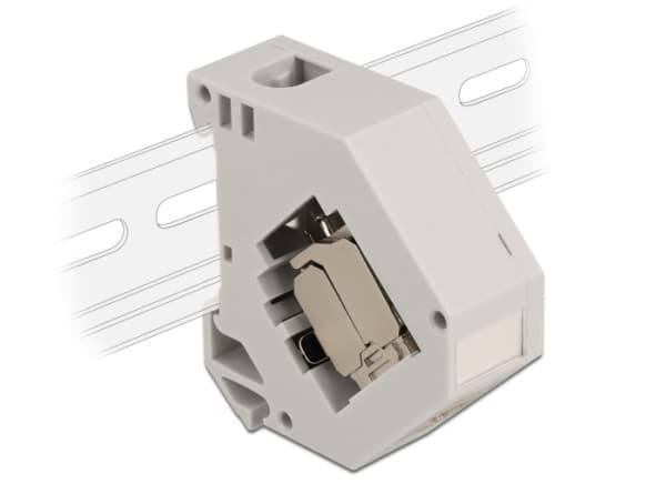 Delock - Modulär adapter - kan monteras på DIN-skena - CAT 6a - STP - grå - 1 port