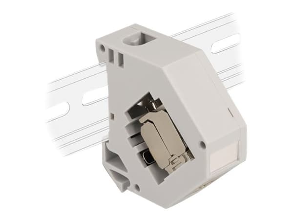 Delock - Modulär adapter - kan monteras på DIN-skena - CAT 6a - STP - grå - 1 port