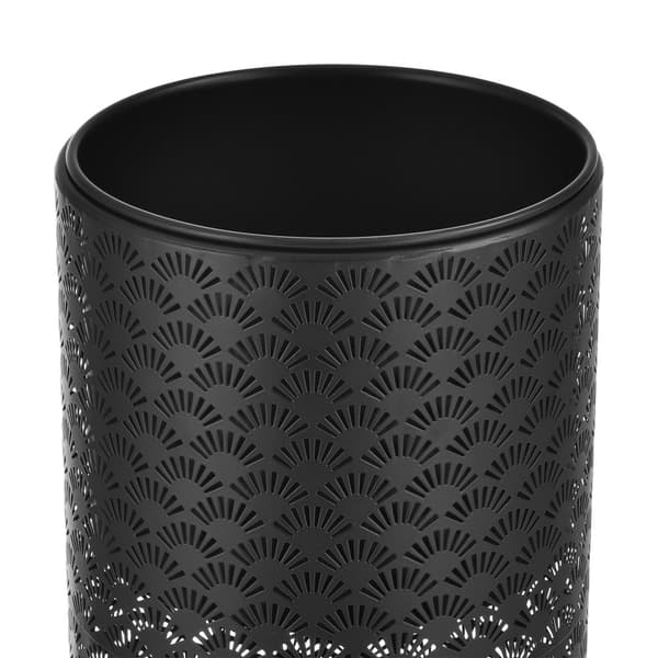 [en.casa]® Växtställ Virton set om 2 med inbyggda krukor-43x21x21cm-65x24x24cm-metall-svart-guld