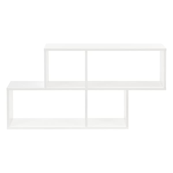[en.casa]® Vägghylla Bryne med 4 fack-100x19,5x53cm-melaminbelagd spånskiva-vit