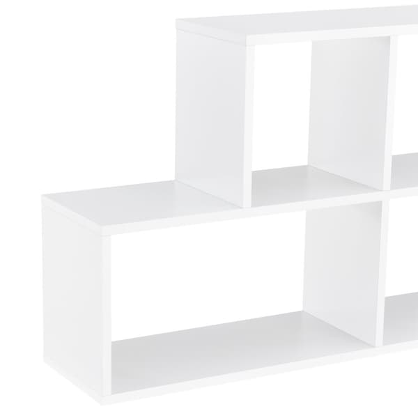 [en.casa]® Vägghylla Bryne med 4 fack-100x19,5x53cm-melaminbelagd spånskiva-vit