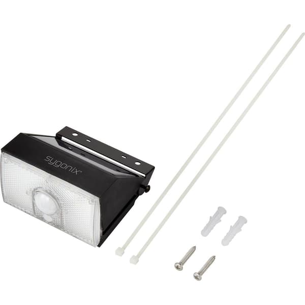 Sygonix SY-4673536 Solcells-utomhusväggbelysning med rörelsedetektor LED LED fast installerad 10 W Svart