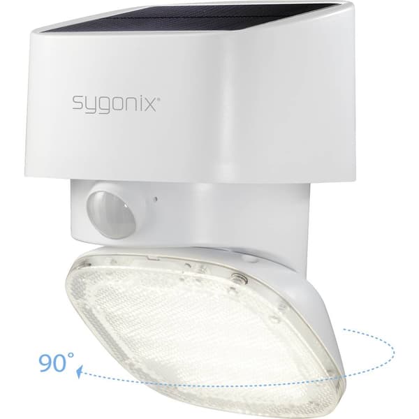 Sygonix SY-4673534 Solcells-utomhusväggbelysning med rörelsedetektor LED LED fast installerad 20 W Vit