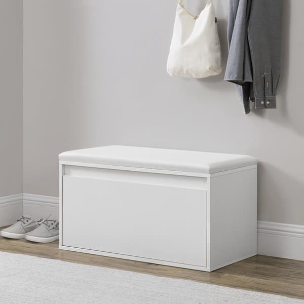 [en.casa] Bänk Degerfors med skoförvaring-plats för 3 par skor-80x39x45cm-vit