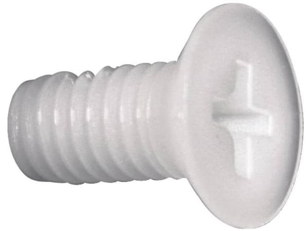 Toolcraft 839968, Skru, Plast, M3, Rundt hode, Hvit, 20 mm