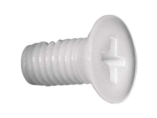 Toolcraft 839968, Skru, Plast, M3, Rundt hode, Hvit, 20 mm