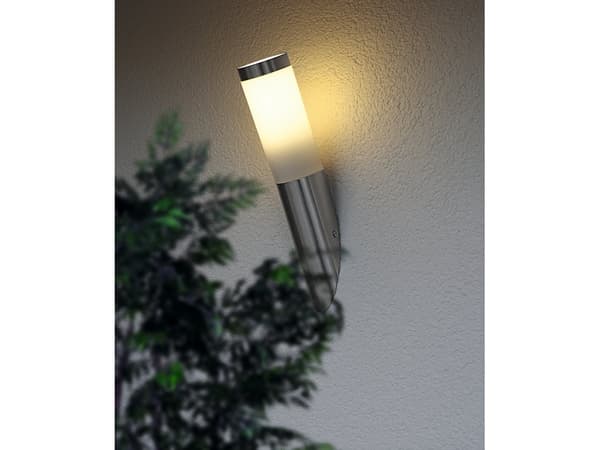 EGLO 81753, Seinävalaistus ulkotiloihin, Ruostumaton teräs, Valkoinen, Muovi, Ruostumaton teräs, IP44, Sisäänkäynti, Autotalli, Puutarha, Patio, I