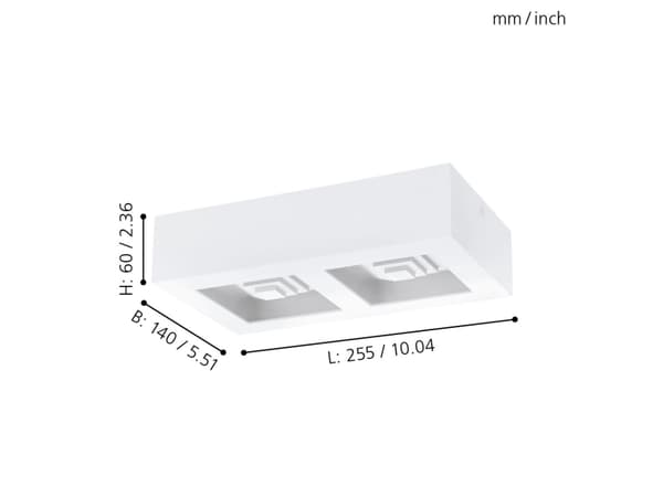 EGLO Ferreros, LED, Ikke-utskiftbare pærer, 3000 K, 840 lm, Hvit