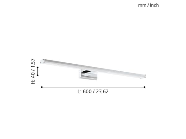 Eglo Pandella 1 Speillampe 60 cm. - Krom