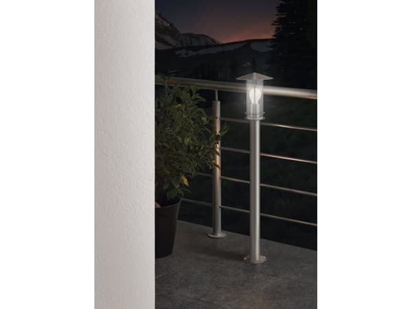 Eglo Lisio - Gulvlampe - 1 sokkel - E27 - sylinder - rustfritt stål, blank