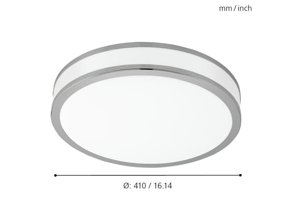 EGLO Palermo 2, LED, Ei vaihdettavissa oleva hehkulamppu, 3000 K, 2500 lm, IP20, Kromi, Valkoinen