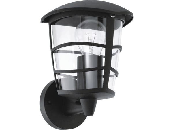 EGLO ALORIA, Seinävalaistus ulkotiloihin, Musta, Alumiini, Muovi, IP44, Sisäänkäynti, Autotalli, Puutarha, Patio, E27