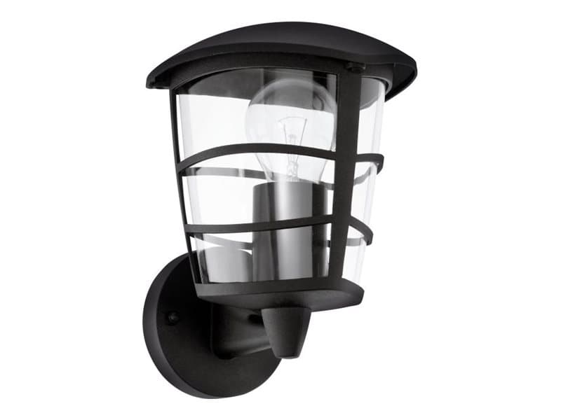 EGLO ALORIA, Väggbelysning för utomhusbruk, Svart, Gjuten aluminium, Plast, IP44, Entré, Garage, Trädgård, Terass, E27