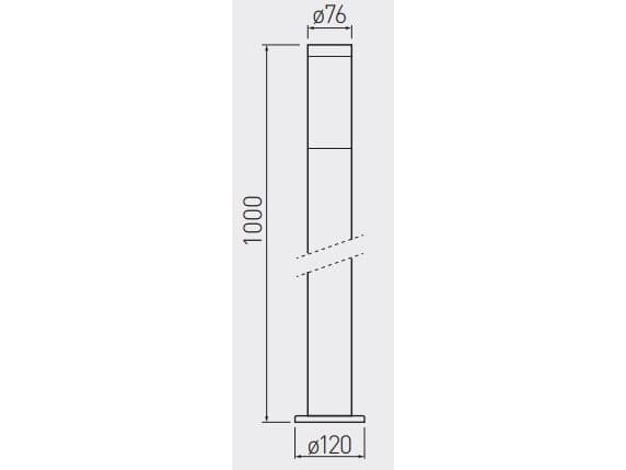 GTV Milan IP54 40W inox 100cm trädgårdsstolpe (OS-MILA10P-00)