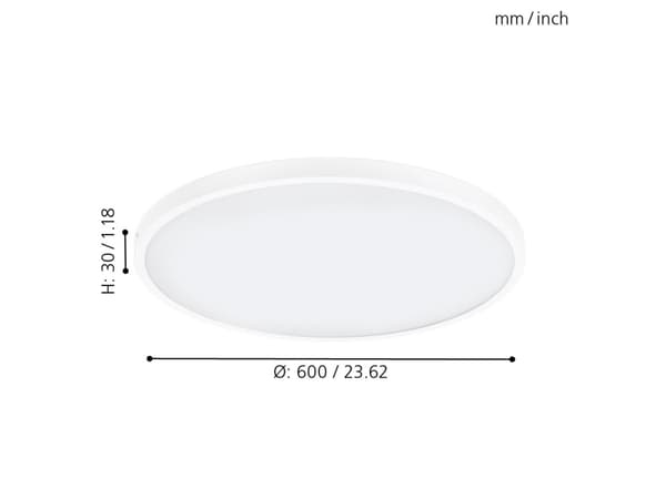 EGLO 97279, Overflateegnet, 1 ampuller, LED, 3200 lm, 220-240 V, Hvit