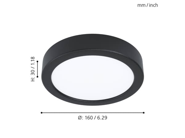 EGLO Fueva 5, 1 ampuller, LED, IP20, Sort