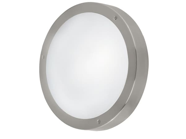 EGLO VENTO 1, Vägg-/takbelysning för utomhusbruk, Rostfritt stål, Glas, Rostfritt stål, IP44, I, Vit
