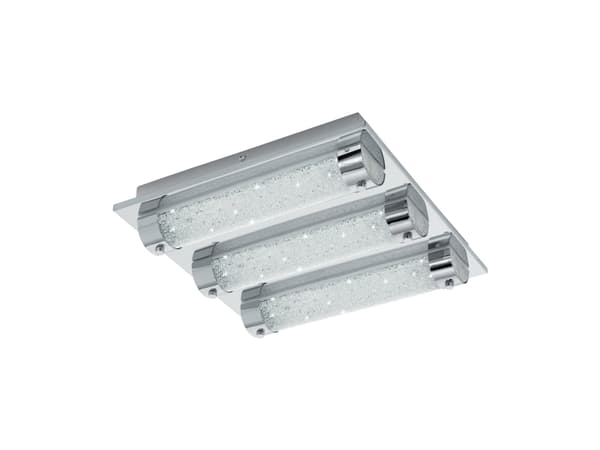 EGLO Tolorico, LED, Ikke-utskiftbare pærer, 4000 K, 1000 lm, IP44, Kromfarget, Gjennomsiktig