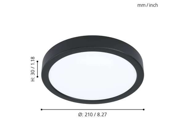 EGLO Fueva 5, 1 ampuller, LED, IP20, Sort, Hvit