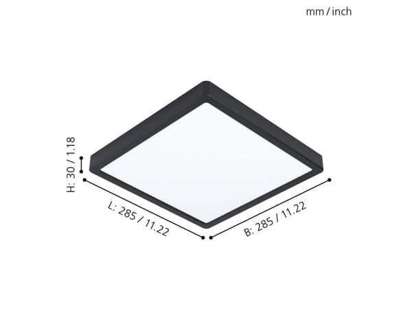 EGLO Fueva 5, LED, IP20, Sort, Hvit