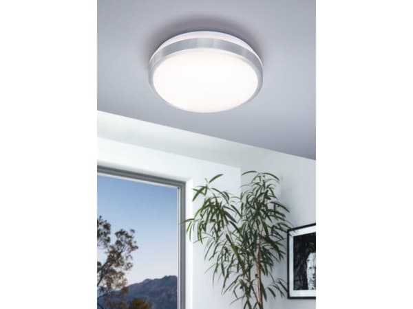 EGLO Competa 1, LED, Ikke-utskiftbare pærer, 3000 K, 2400 lm, IP20, Nickel, Hvit