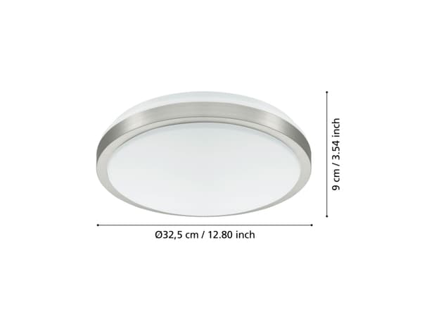 EGLO Competa 1, LED, Ikke-utskiftbare pærer, 3000 K, 2400 lm, IP20, Nickel, Hvit