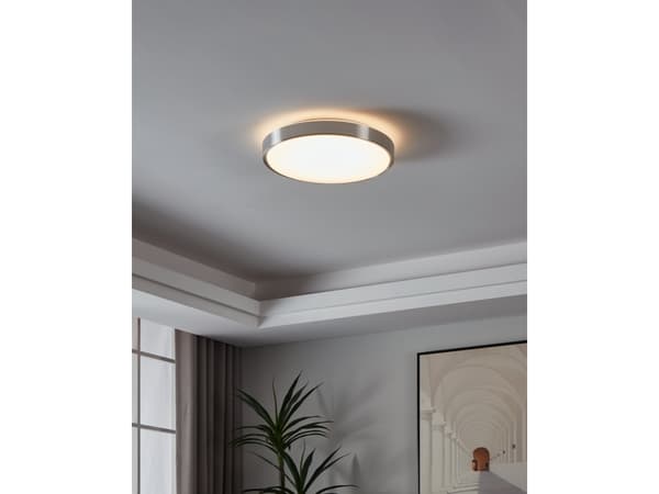 EGLO Competa 1, LED, Ikke-utskiftbare pærer, 3000 K, 2500 lm, IP20, Nickel, Hvit