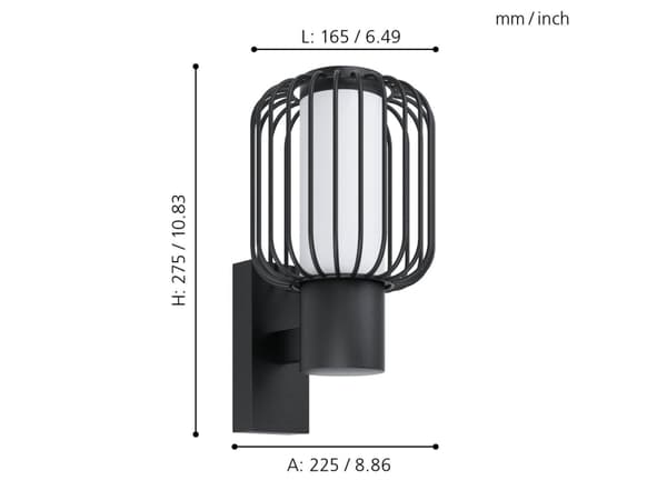 EGLO Ravello, Pinta, Muu, 1 lamppu(a), E27, IP44, Musta