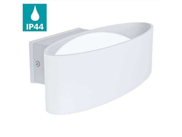 EGLO Chinoa, Vegglys, Gjennomsiktig, Hvit, Aluminium, Plast, Stål, IP54, Fasade, I