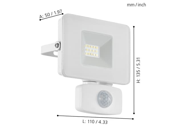 EGLO FAEDO 3, Väggbelysning för utomhusbruk, Vit, Gjuten aluminium, Glas, IP44, I, Transparent