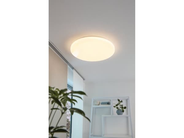 Eglo Pogliola - Vägg-/taklampa - LED - 18 W (motsvarande 106 W) - varmt vitt ljus - 3000 K - vit