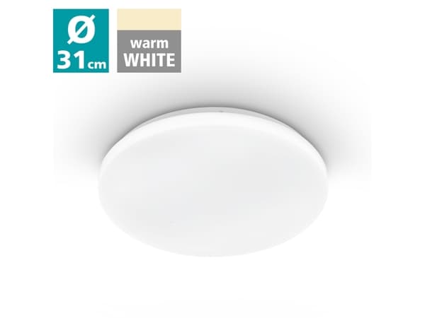 Eglo Pogliola - Vägg-/taklampa - LED - 18 W (motsvarande 106 W) - varmt vitt ljus - 3000 K - vit