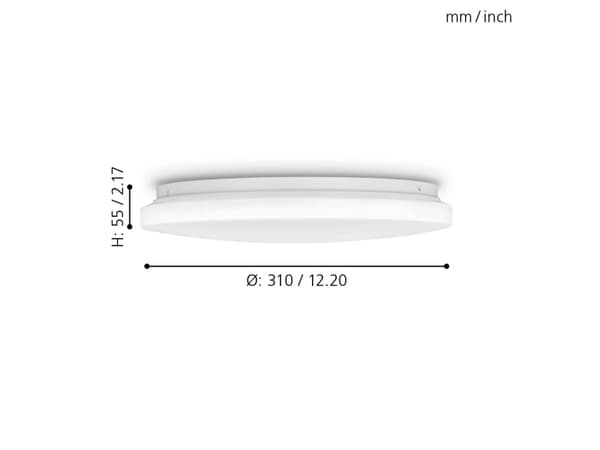 Eglo Pogliola - Vägg-/taklampa - LED - 18 W (motsvarande 106 W) - varmt vitt ljus - 3000 K - vit