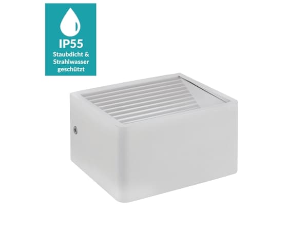 EGLO 98266, Väggbelysning för utomhusbruk, Vit, Gjuten aluminium, IP44, Fasad, I