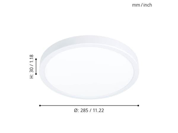 EGLO FUEVA 5 TAK Ø285 DIM.20,5W 2400LM 3000K HVIT