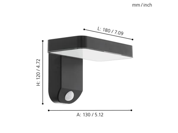 EGLO 98191, Vegglys, Sort, Plast, Fasade, Hvit, Bevegelse sensor