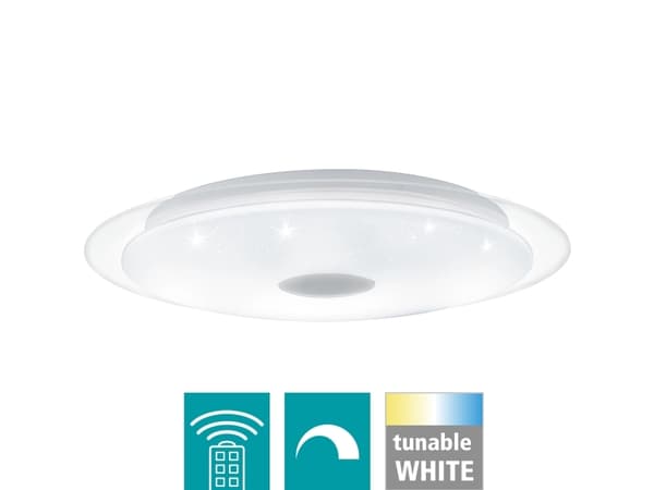 EGLO Lanciano 1, LED, IP20, Kromfarget, Gjennomsiktig, Hvit