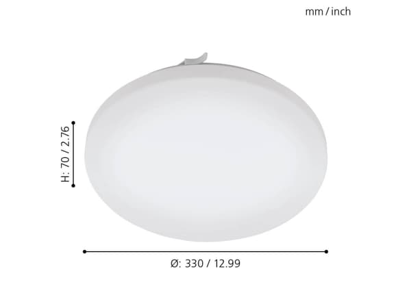 EGLO FRANIA, Pinta, Pyöreä, 1 lamppu(a), 3000 K, IP44, Valkoinen