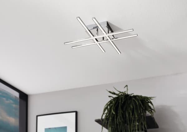 EGLO Lasana 1, LED, Ei vaihdettavissa oleva hehkulamppu, 3000 K, 2520 lm, IP20, Kromi, Valkoinen
