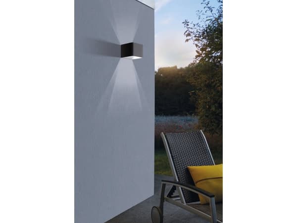 EGLO 98269, Vegglys, Antrasitt, Aluminium, IP44, Fasade, I