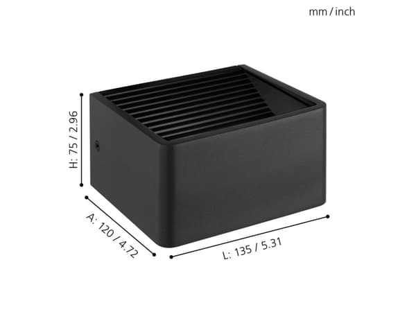EGLO 98269, Vegglys, Antrasitt, Aluminium, IP44, Fasade, I